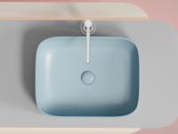 Раковина накладная Ceramicanova Element 50.5 см, цвет: голубой CN6052ML