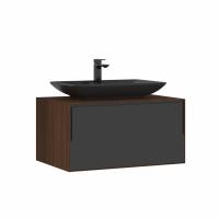 Тумба с раковиной Orka Craft 80 см, цвет: орех/антрацит 5003987