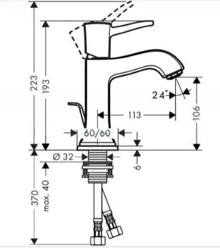 Фото смеситель для раковины hansgrohe metropol classic 31301000