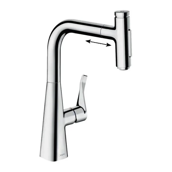 Фото смеситель для кухонной мойки hansgrohe metris select 73822000