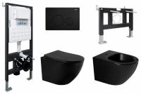 Унитаз с инсталляцией и биде Abber Bequem AC1100MB-AC0105-AC0121MB-AC1150MB-AC0101P