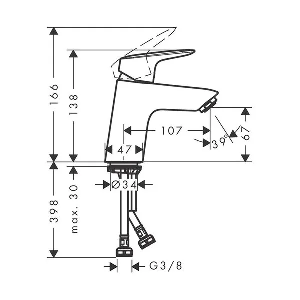 Фото смеситель для раковины hansgrohe logis 71073670