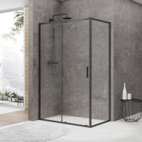 Душевое ограждение BandHours Smart/Flat-Glass 812 черный матовый 100x80 см