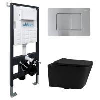 Унитаз с инсталляцией Abber Rechteck AC1201MB-AC0105-AC0120MCH