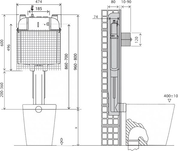 Фото смывной бачок скрытого монтажа belbagno bb025-cs