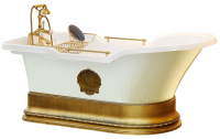 Ванна из искусственного камня Migliore Impero Podium 180 см, на подиуме, цвет: белый, фурнитура бронза 25809