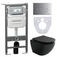 Унитаз с инсталляцией Сет 4 в 1 Ceramicanova CN4002MB_1001M_1000