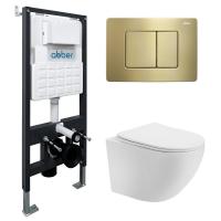 Подвесной унитаз с инсталляцией  Abber Bequem  AC1100-AC0105-AC0120MMG