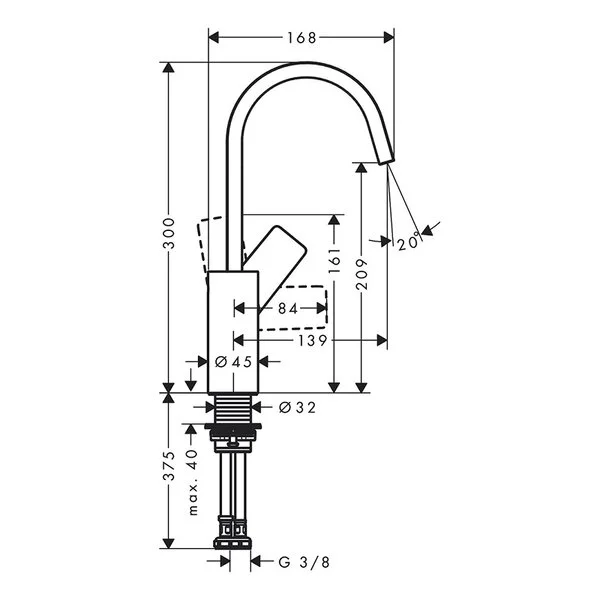 Фото смеситель для раковины hansgrohe vivenis 75032670