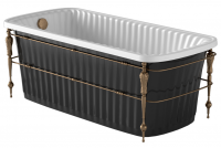 Ванна из искусственного камня Migliore Olivia Console 174 см, черная панель, фурнитура бронза 24381