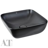 Раковина накладная AeT Elite Round Square 43 см, цвет: черный матовый L602T0R0V0105