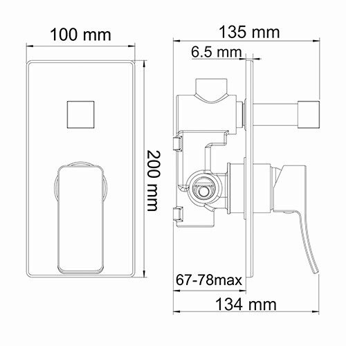 Фото встраиваемый смеситель для ванны и душа wasserkraft aller 1060white 10641white