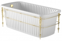 Ванна из искусственного камня Migliore Olivia Console 174 см, белая панель, фурнитура золото 24377