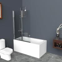 Шторка на ванну BelBagno UNO-V-21-100/150-C-Cr 100 см