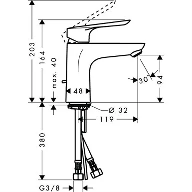 Фото смеситель для раковины hansgrohe logis e 71161000