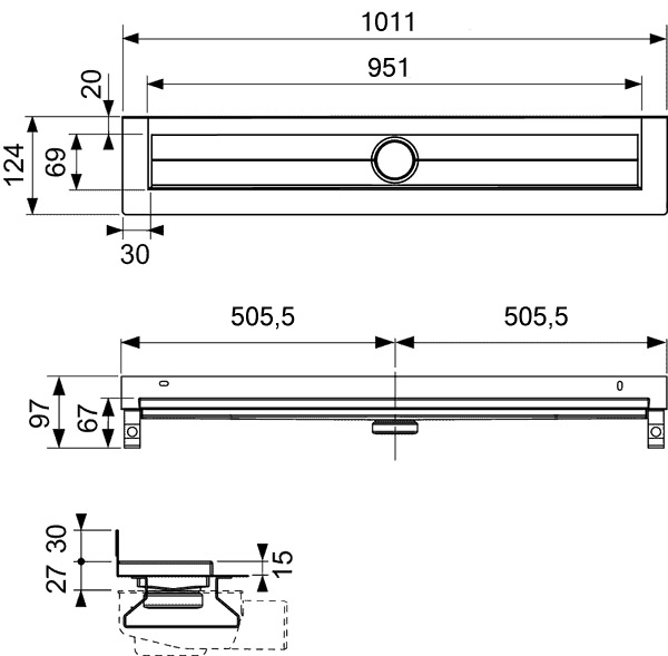 Фото трап линейный tece drainprofile  100 см 601001