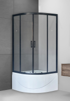 Душевое ограждение Royal Bath BK RB100BK-T-BL 100x100 см