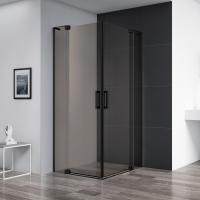 Душевое ограждение Cezares SLIDER-A-2-80/90-BR-NERO 80x80 см