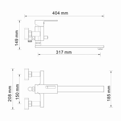 Фото смеситель для ванны wasserkraft alme 1500 1502l