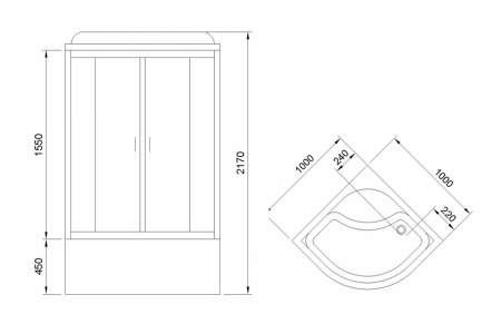 Фото душевая кабина royal bath nrw rb100nrw-c-ch 100x100 см