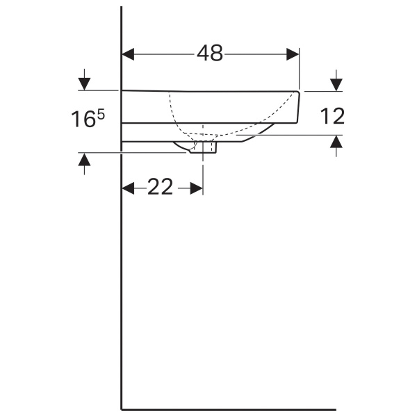 Фото раковина подвесная geberit smyle square 120 см 500.253.01.1