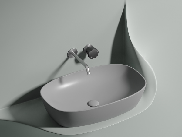 Фото раковина накладная ceramicanova element 60 см, цвет: серый cn6049msg