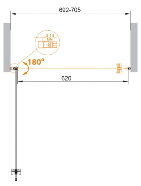 Фото душевая дверь cezares eco eco-o-b-1-70-c-nero 70 см
