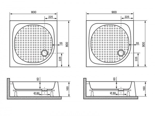 Фото поддон rgw lux/tn 80x80 см 16180188-21