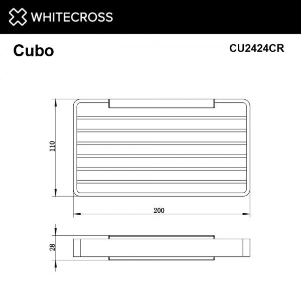 Фото мыльница подвесная whitecross cubo cu2424cr, цвет: хром