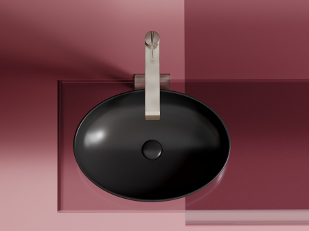 Фото раковина накладная ceramicanova element 50.2 см, цвет: черный cn6056mb