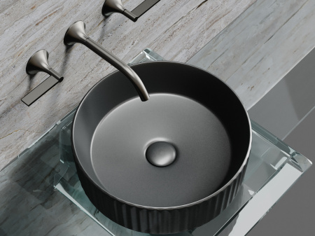 Фото раковина накладная ceramicanova element 36 см, цвет: антрацит cn6057mdh