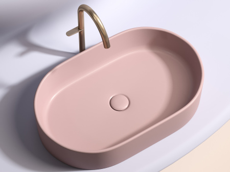 Фото раковина накладная ceramicanova element 60.8 см, цвет: розовый cn6048mp