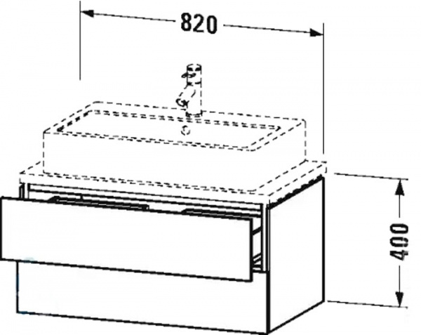 Фото тумба под раковину duravit l-cube 82 см, цвет: белый глянец lc580702222
