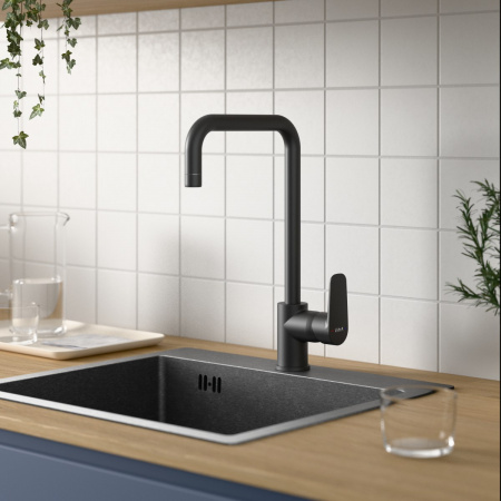 Фото смесители для кухни vitra flow soft a4342636exp цвет черный