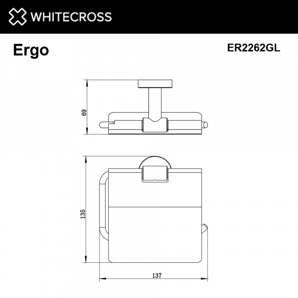 Фото держатель для туалетной бумаги whitecross ergo er2262gl, цвет: золото