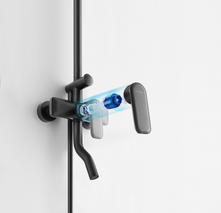 Фото душевая стойка arrow цвет: черный ag3311bc