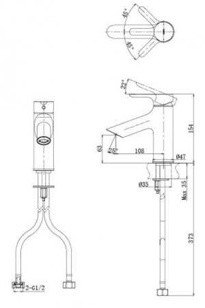 Фото смеситель для раковины toto mh tls01303r