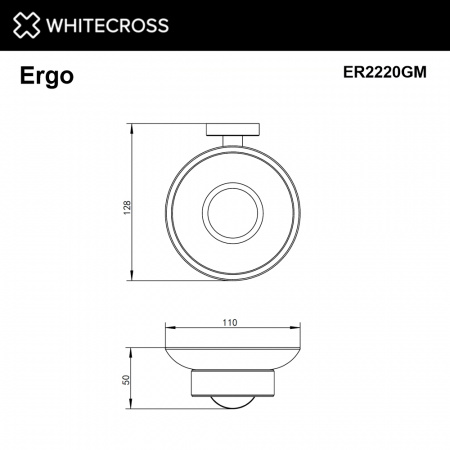 Фото мыльница подвесная whitecross ergo er2220gm, цвет: оружейная сталь