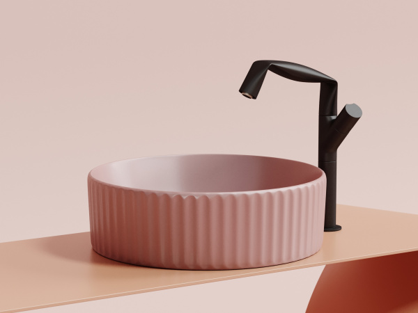 Фото раковина накладная ceramicanova element 36 см, цвет: розовый cn6057mp