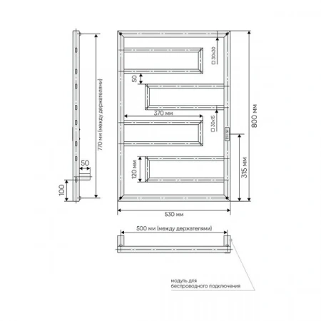 Фото электрический полотенцесушитель indigo flavio slim 80/50 без полки dgfs80-50brrt