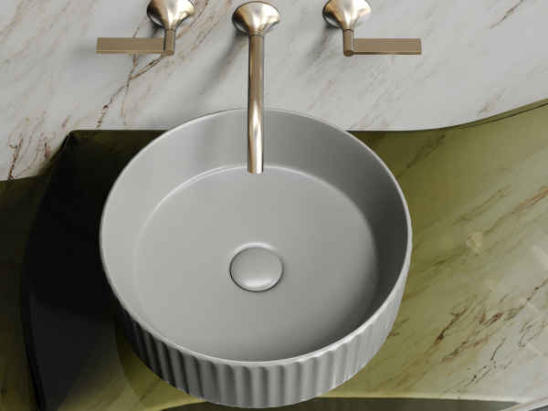 Фото раковина накладная ceramicanova element 36 см, цвет: антрацит cn6057mh