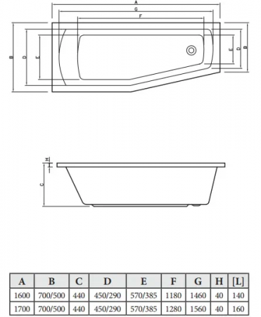 Фото акриловая ванна c-bath nika 160x70 см r cba00401r
