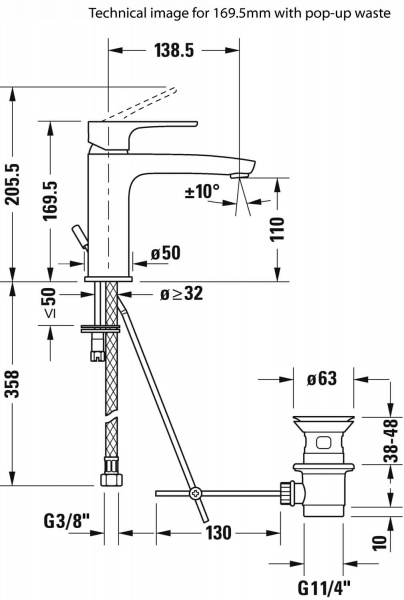Фото смеситель для раковины duravit b.1 b11020001010