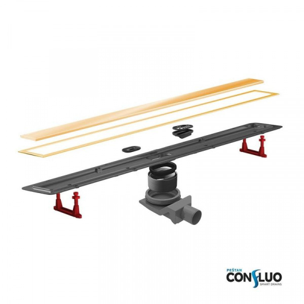 Фото трап линейный с решеткой pestan confluo premium line gold 95 см 13100167