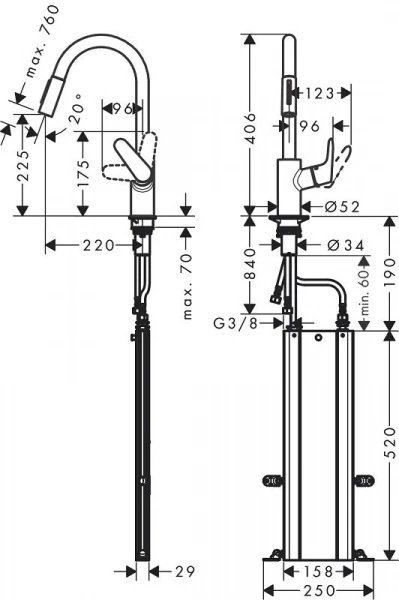 Фото смеситель для кухонной мойки hansgrohe focus 73880000