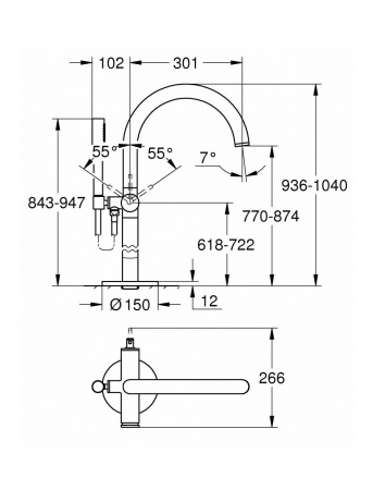 Фото напольный смеситель grohe atrio new 32653003, цвет: хром