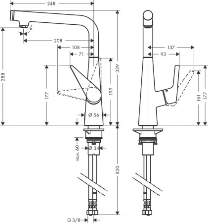 Фото смеситель для кухонной мойки hansgrohe select 72825000
