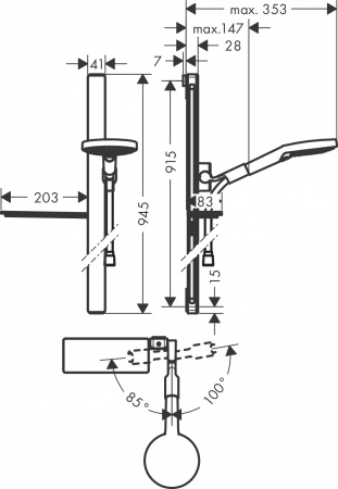 Фото душевой гарнитур hansgrohe raindance select s 120 3jet 27648000