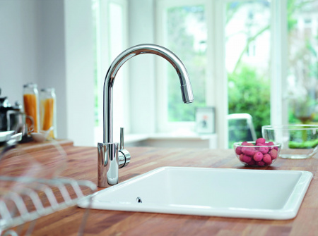 Фото смеситель для кухни grohe concetto new 30273dc1, цвет: сталь