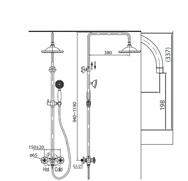 Фото душевая стойка belbagno slip sli-doc-crm/foglio